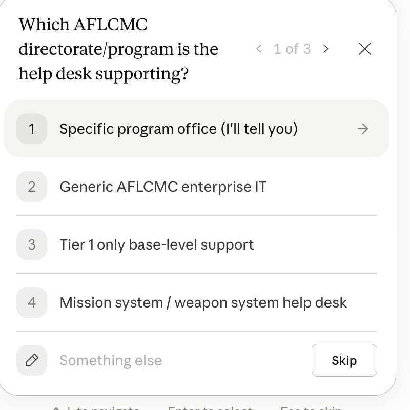 Sample SOW/PWS output
